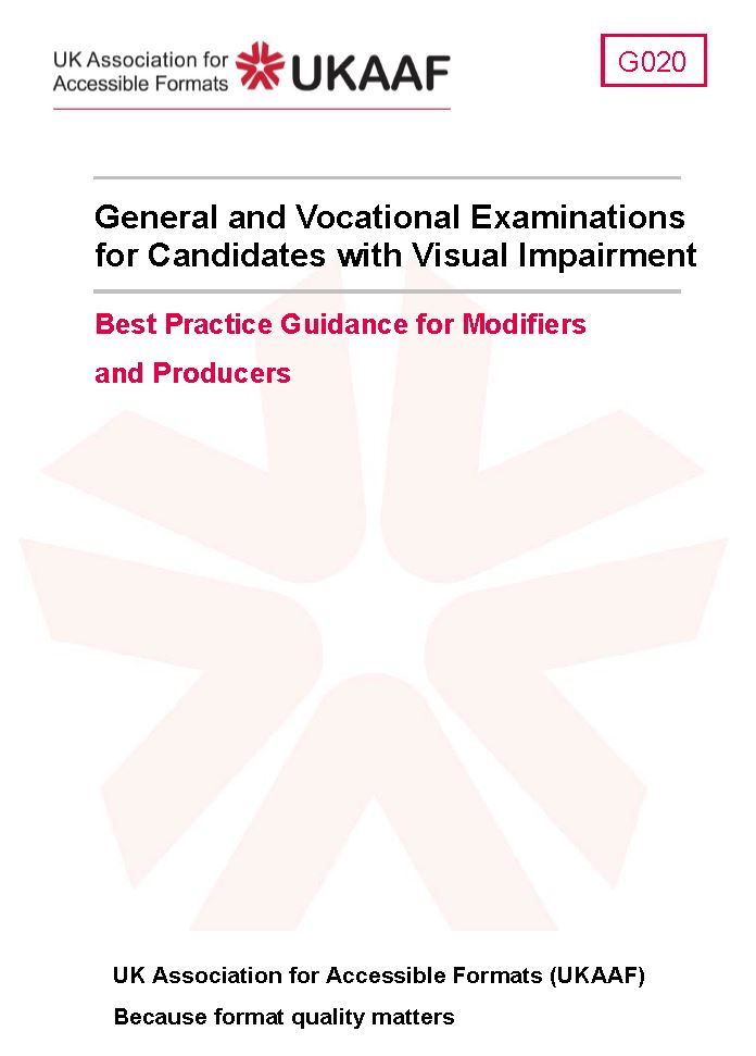 Best practice guidance for the modification and production of examination papers for candidates with a visual impairment document cover