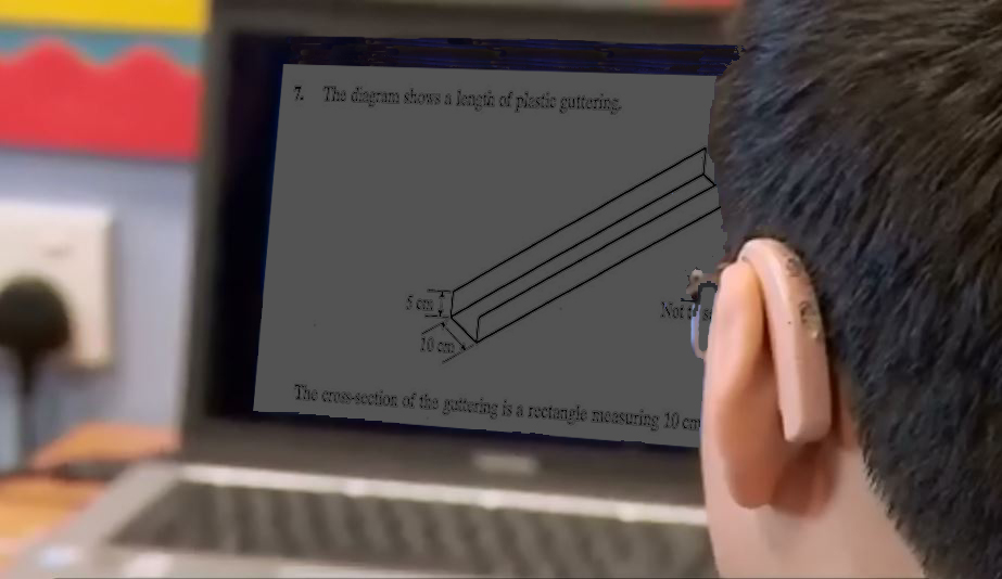 Laptop user in the classroom