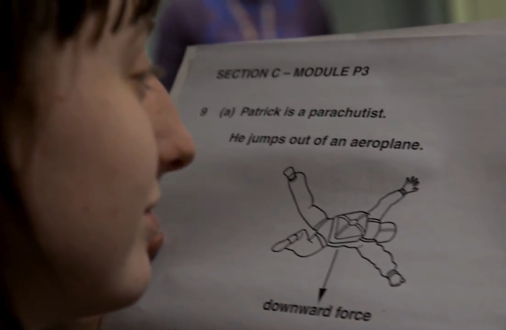 candidate studying modified large print question